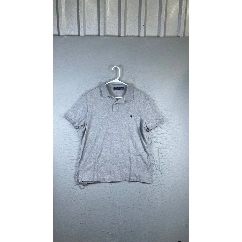 Polo Ralph Lauren Polo Shirt Mens Large Gray Good Short Sleeve Pony Logo